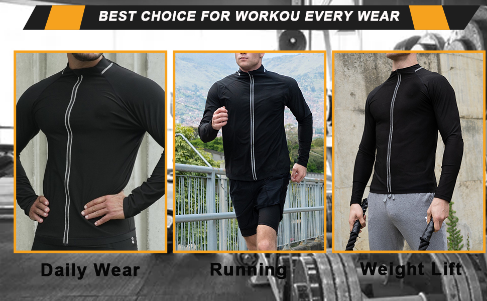 Amazon.com : Sauna Suit for Men Sweat Jacket Long Sleeve Shirt Workout Body  Shaper Zipper Top Slimming Fitness Trainer Gym Top Accessories S : Sports &  Outdoors
